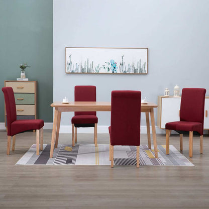 Dining Chairs Fabric Red 4