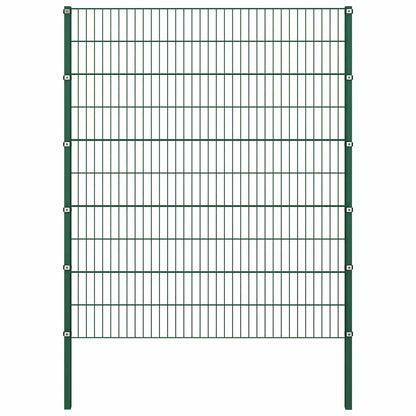vidaXL Fence Panel with Posts Iron 349x200 cm Green