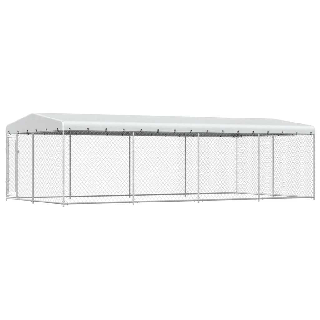 144937 vidaXL Outdoor Dog Kennel with Roof 7,6x3,8x2,3 m 2