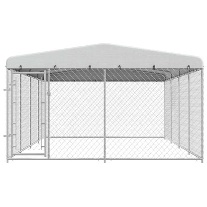 144937 vidaXL Outdoor Dog Kennel with Roof 7,6x3,8x2,3 m 4