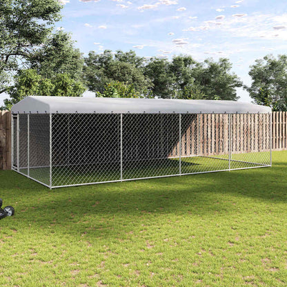 144937 vidaXL Outdoor Dog Kennel with Roof 7,6x3,8x2,3 m 1