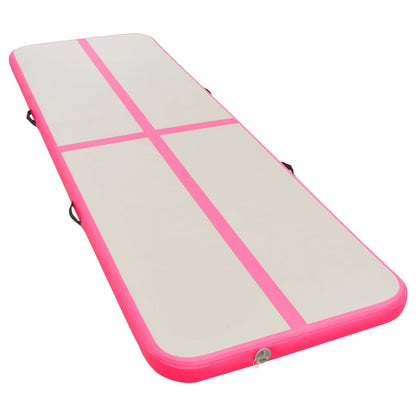 vidaXL Inflatable Gymnastics Mat with Pump 300x100x10 cm PVC Pink