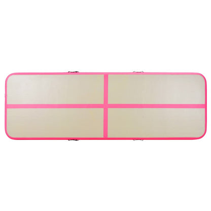 vidaXL Inflatable Gymnastics Mat with Pump 300x100x10 cm PVC Pink