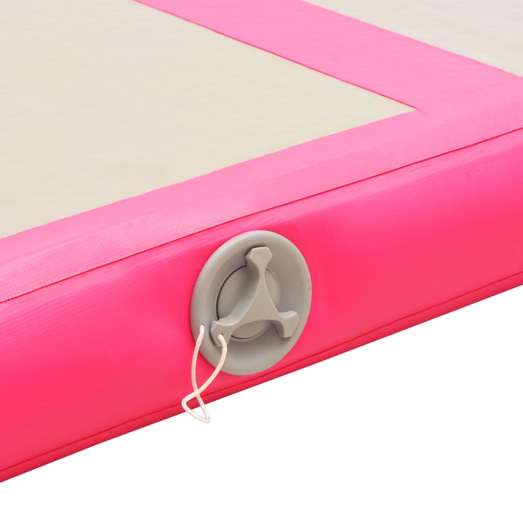 vidaXL Inflatable Gymnastics Mat with Pump 300x100x10 cm PVC Pink