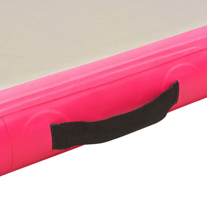 vidaXL Inflatable Gymnastics Mat with Pump 300x100x10 cm PVC Pink