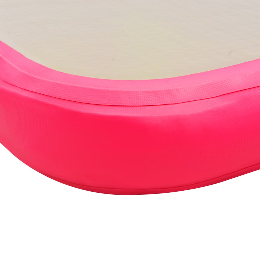 vidaXL Inflatable Gymnastics Mat with Pump 300x100x10 cm PVC Pink