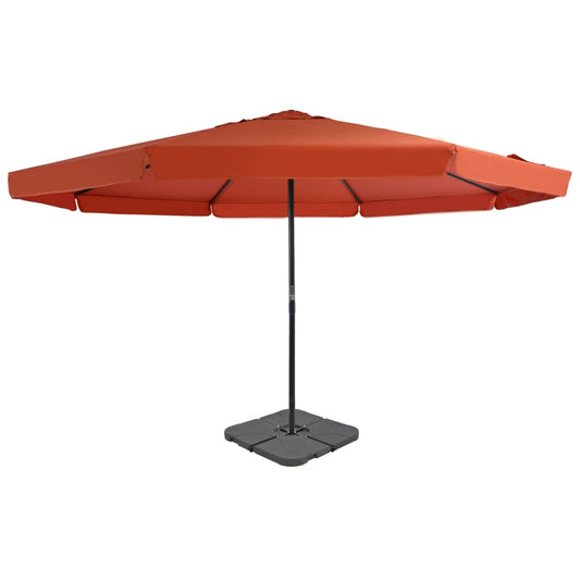 vidaXL Outdoor Umbrella with Portable Base Terracotta