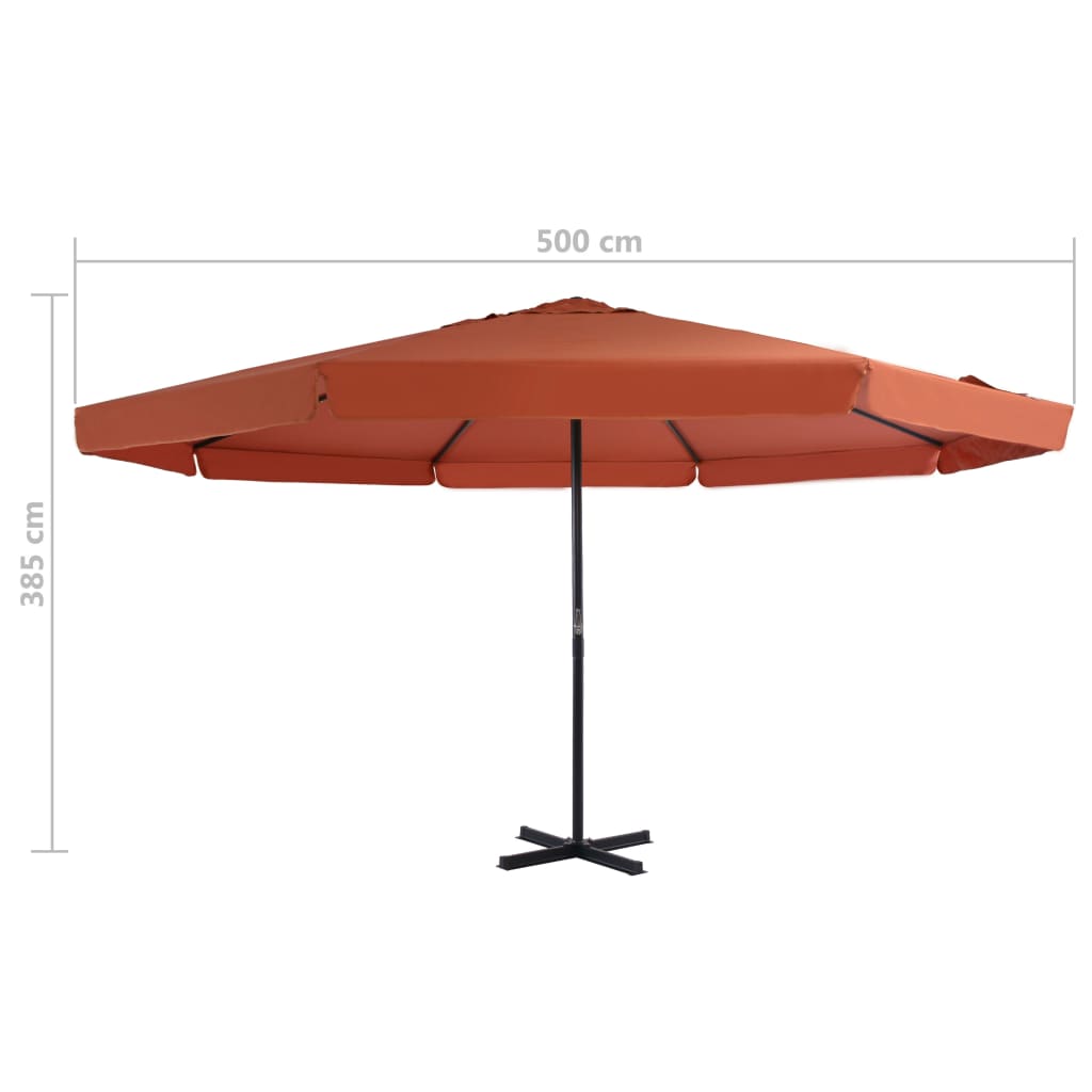 vidaXL Outdoor Umbrella with Portable Base Terracotta