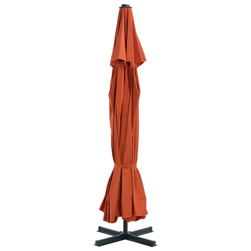 vidaXL Outdoor Umbrella with Portable Base Terracotta