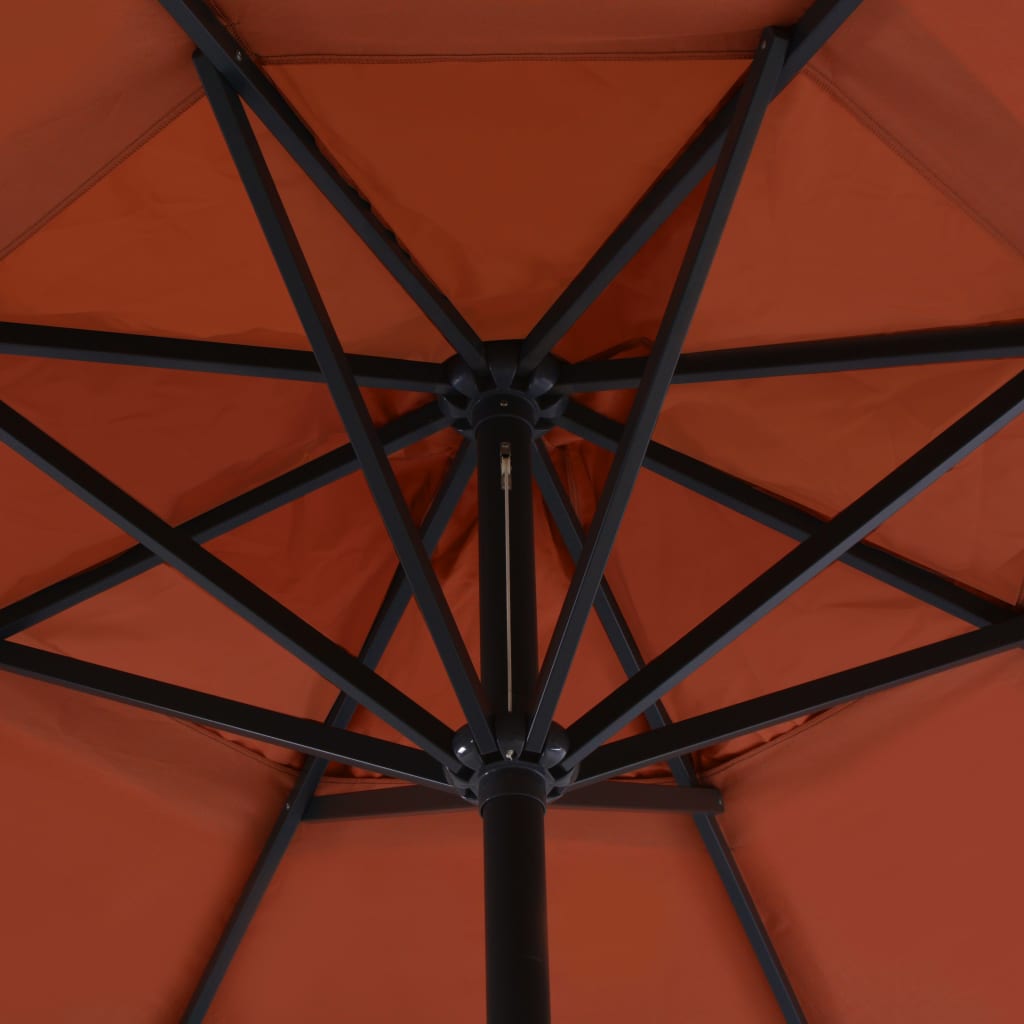 vidaXL Outdoor Umbrella with Portable Base Terracotta