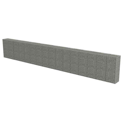 143589 vidaXL Gabion Wall with Covers Galvanised Steel 900x50x150 cm 2