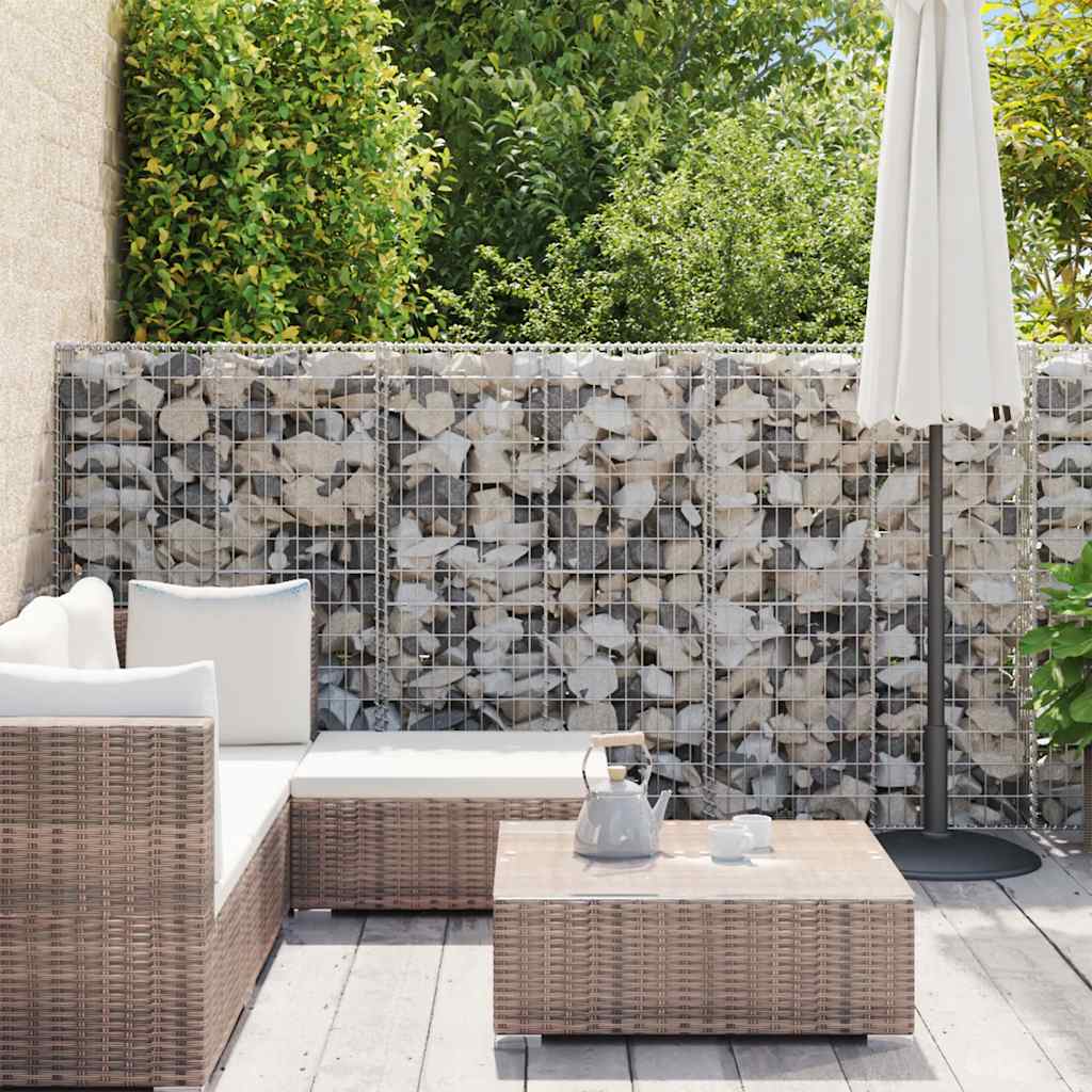 143589 vidaXL Gabion Wall with Covers Galvanised Steel 900x50x150 cm 3