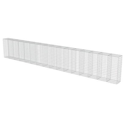 143589 vidaXL Gabion Wall with Covers Galvanised Steel 900x50x150 cm 4