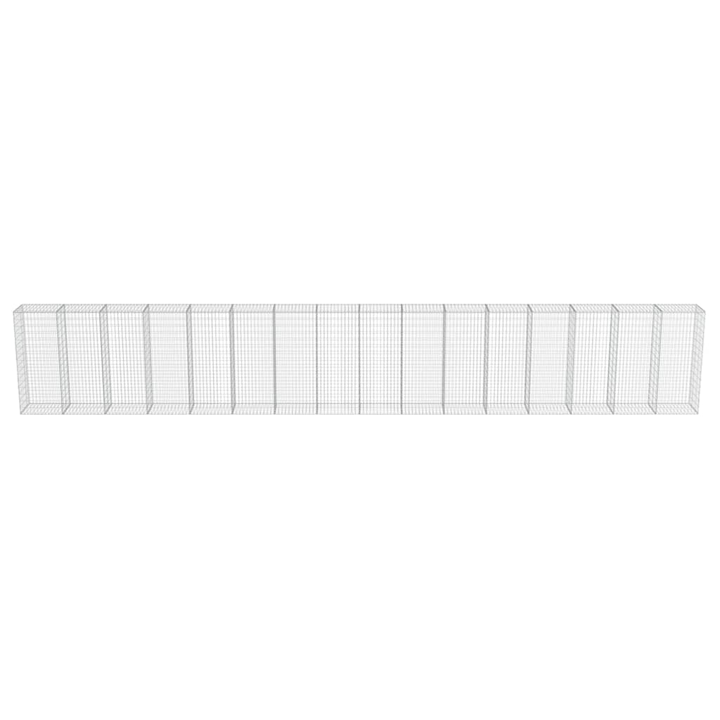 143589 vidaXL Gabion Wall with Covers Galvanised Steel 900x50x150 cm 5