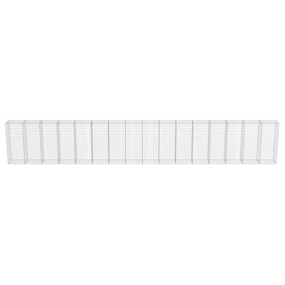 143589 vidaXL Gabion Wall with Covers Galvanised Steel 900x50x150 cm 5