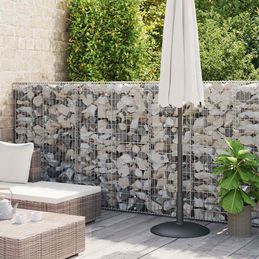 143589 vidaXL Gabion Wall with Covers Galvanised Steel 900x50x150 cm 1