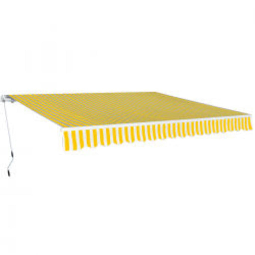 vidaXL Folding Awning Manual Operated 600 cm Yellow/White
