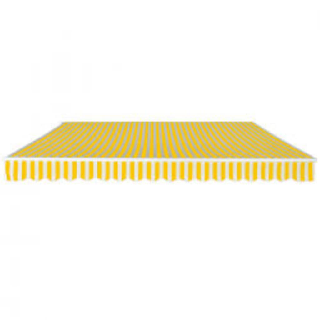 vidaXL Folding Awning Manual Operated 600 cm Yellow/White 2