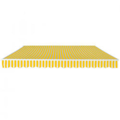 vidaXL Folding Awning Manual Operated 600 cm Yellow/White 2
