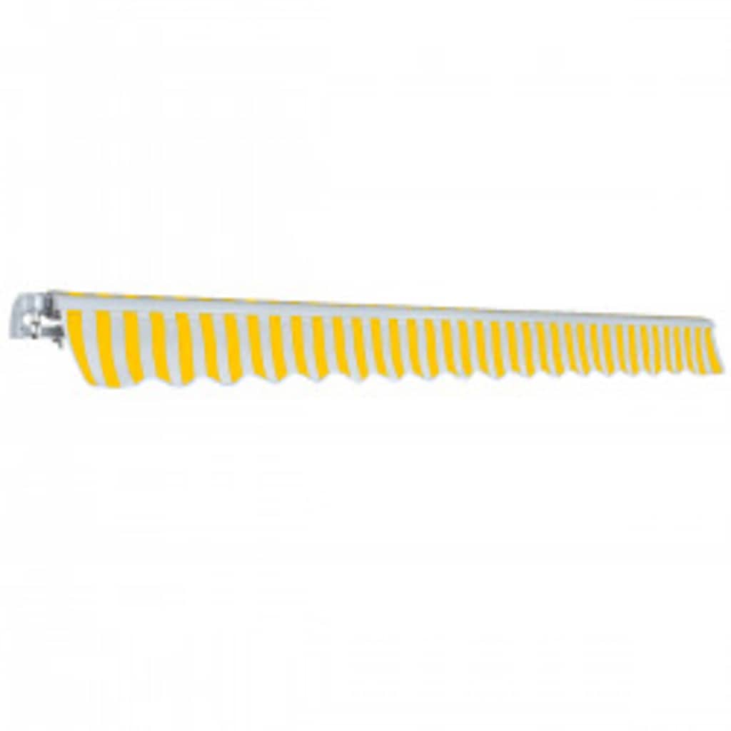 vidaXL Folding Awning Manual Operated 600 cm Yellow/White 6
