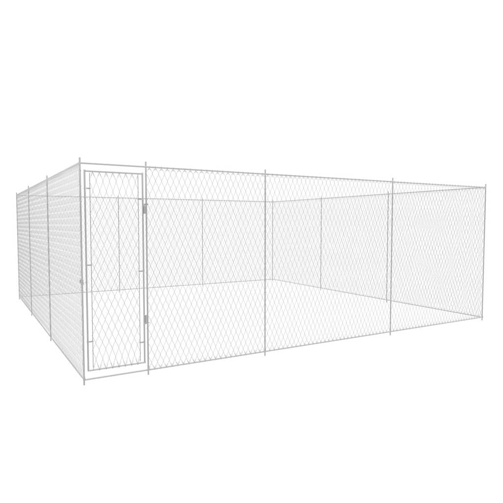 vidaXL Outdoor Dog Kennel Galvanised Steel 570x570x185 cm 1