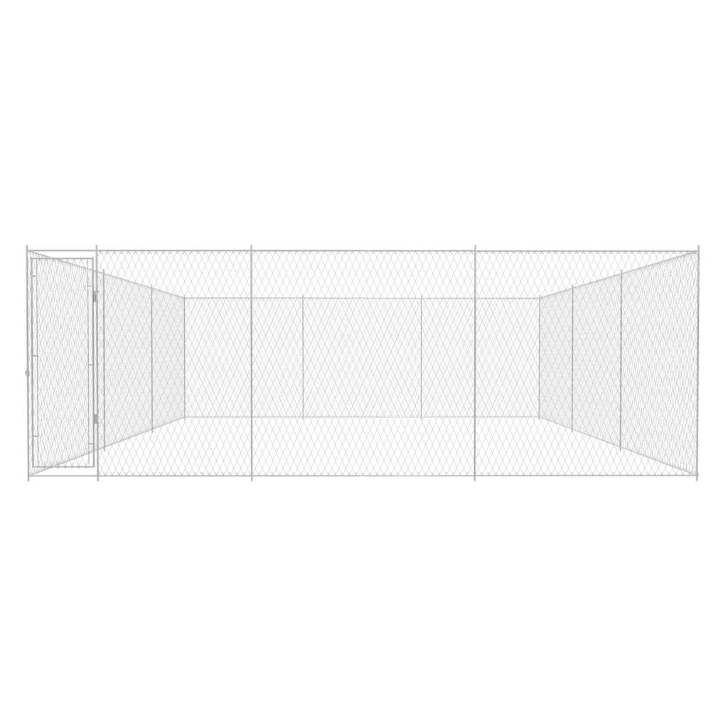 vidaXL Outdoor Dog Kennel Galvanised Steel 570x570x185 cm 2