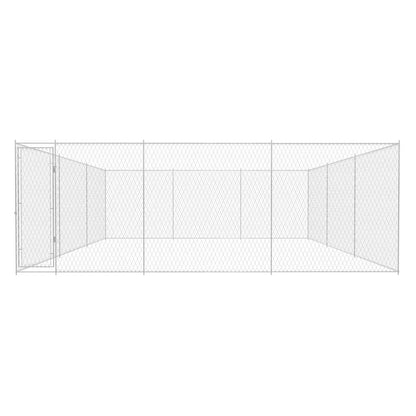 vidaXL Outdoor Dog Kennel Galvanised Steel 570x570x185 cm 2