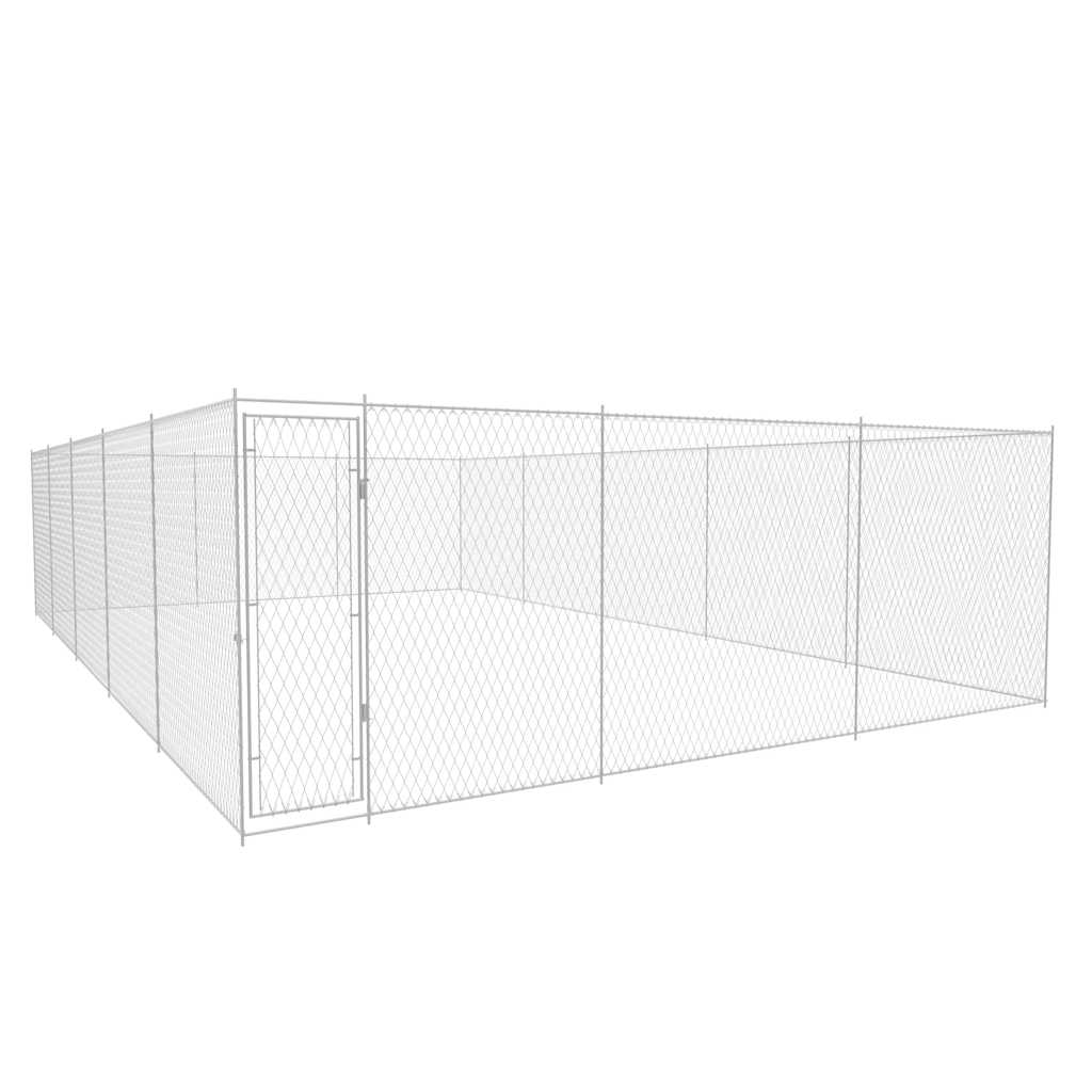 145036 vidaXL Outdoor Dog Kennel Galvanised Steel 950x570x185 cm 1