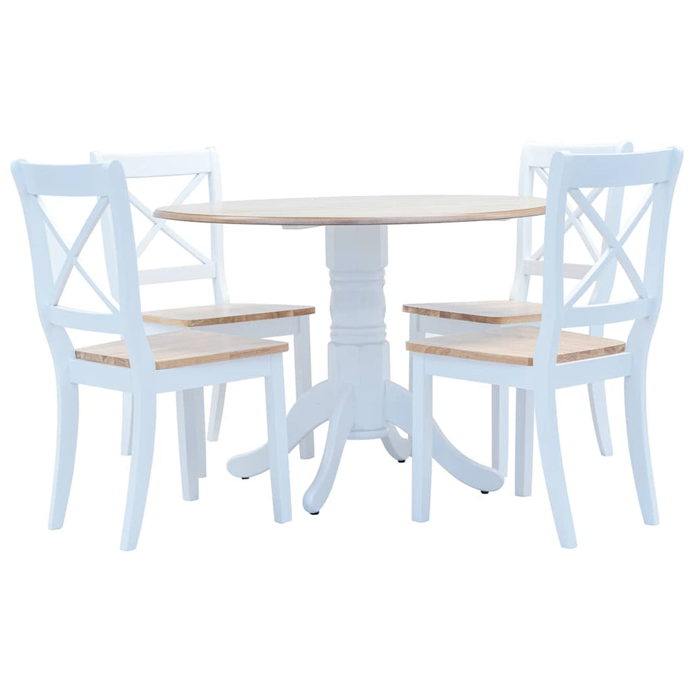 vidaXL Dining Set | White and brown