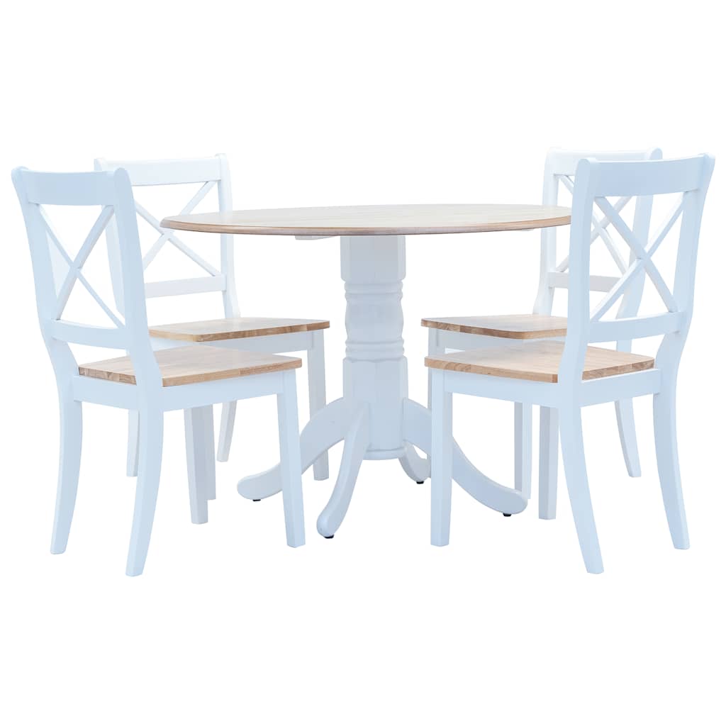 vidaXL Dining Set | White and brown 1