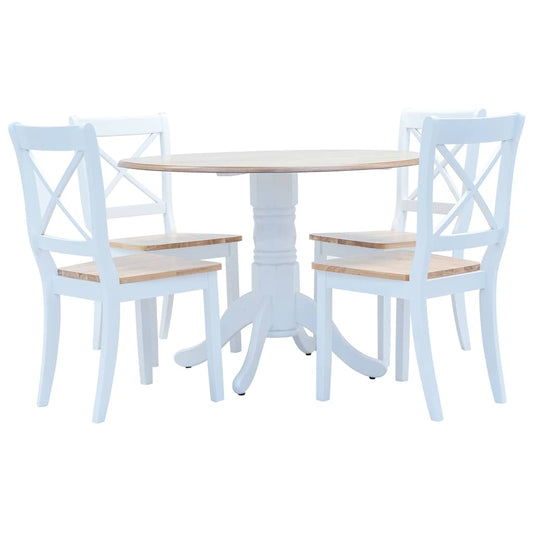 vidaXL Dining Set | White and brown 1