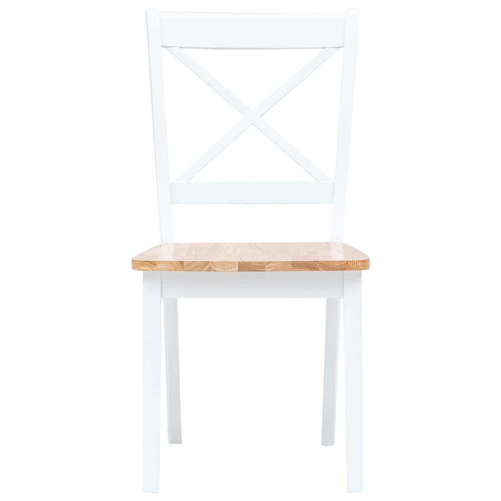 vidaXL Dining Set | White and brown 5