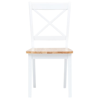 vidaXL Dining Set | White and brown 5