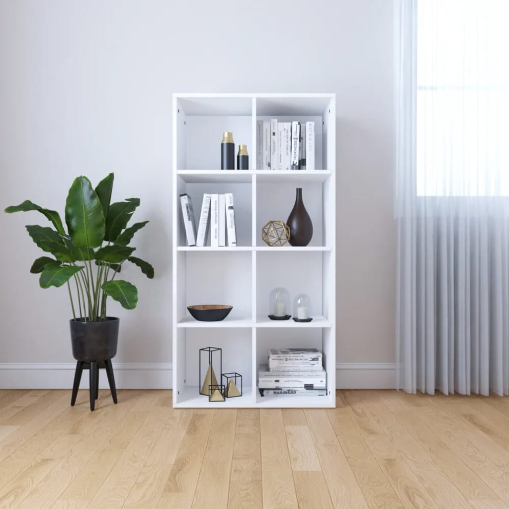 vidaXL Book Cabinet/Sideboard White 66x30x130 cm Engineered Wood