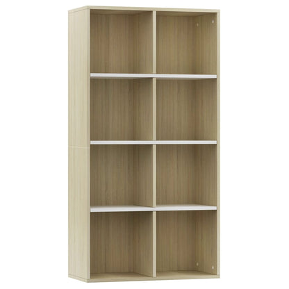 vidaXL Book Cabinet/TV Cabinet White and Sonoma Oak 36x30x114 cm Engineered Wood