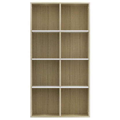 vidaXL Book Cabinet/TV Cabinet White and Sonoma Oak 36x30x114 cm Engineered Wood