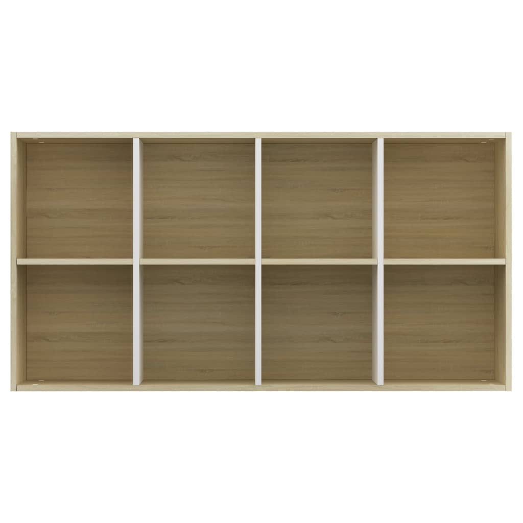 vidaXL Book Cabinet/TV Cabinet White and Sonoma Oak 36x30x114 cm Engineered Wood