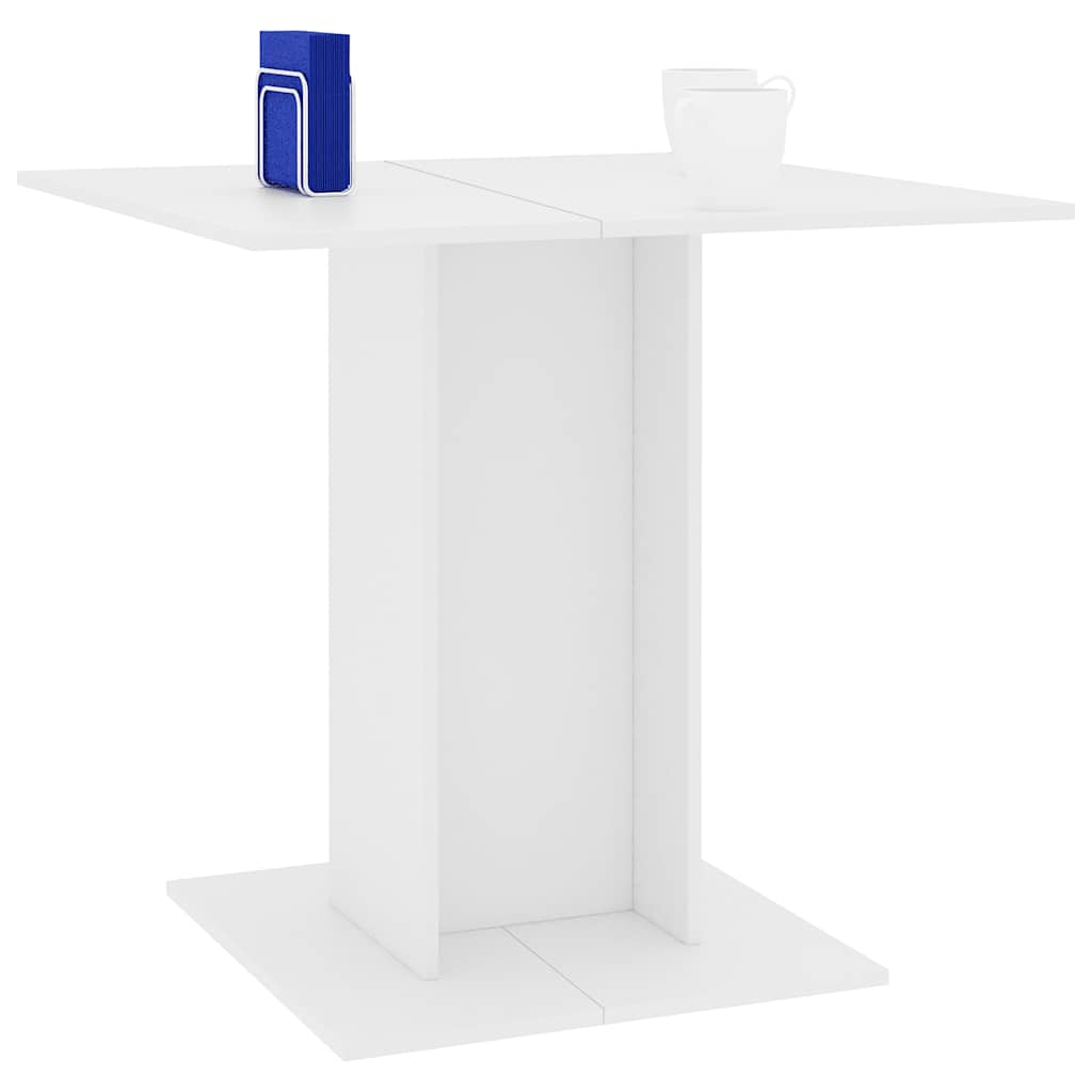 Dining Table 80x80x75 cm Engineered Wood White