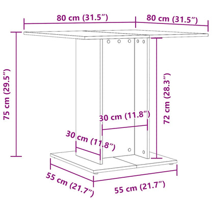 Dining Table 80x80x75 cm Engineered Wood White