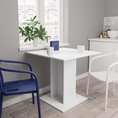 Dining Table 80x80x75 cm Engineered Wood White