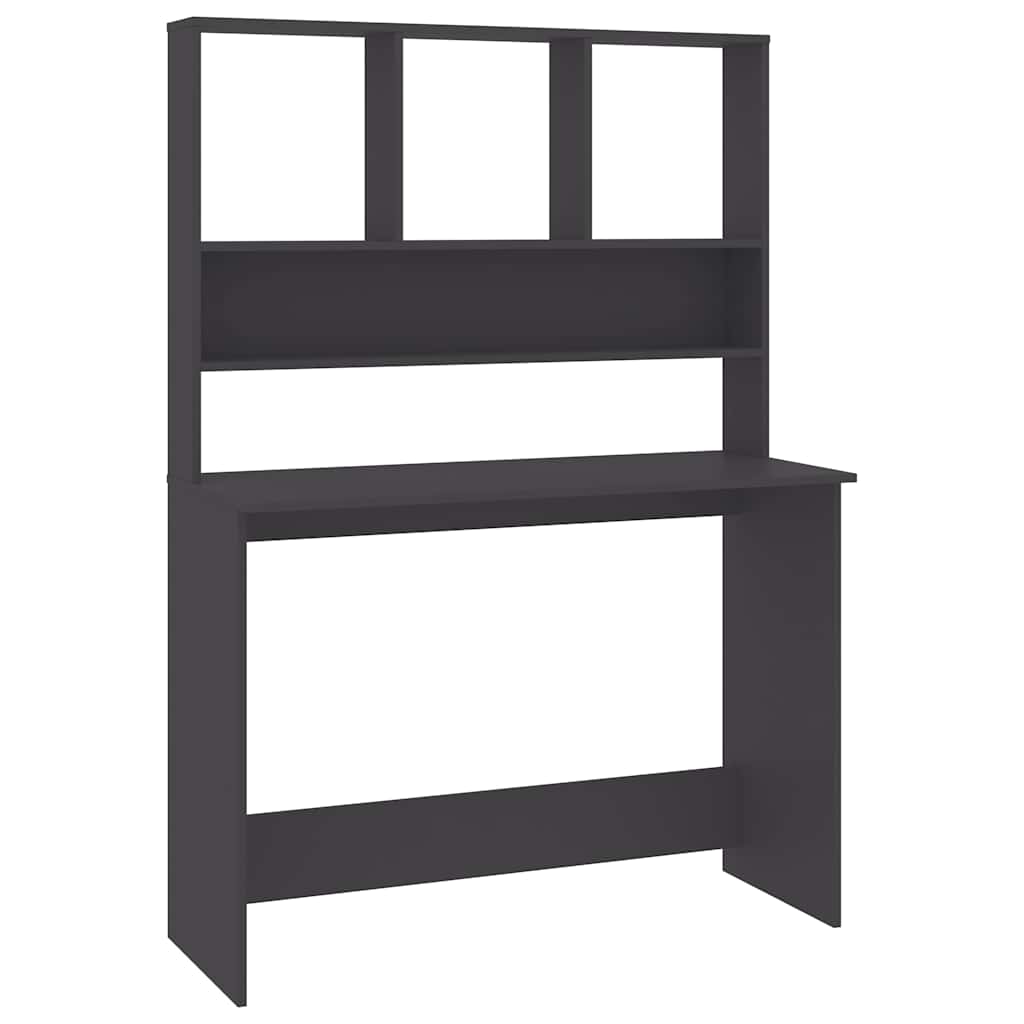 Desk with Shelves 110x45x157 cm Engineered Wood Grey