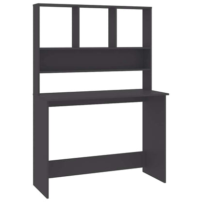 Desk with Shelves 110x45x157 cm Engineered Wood Grey