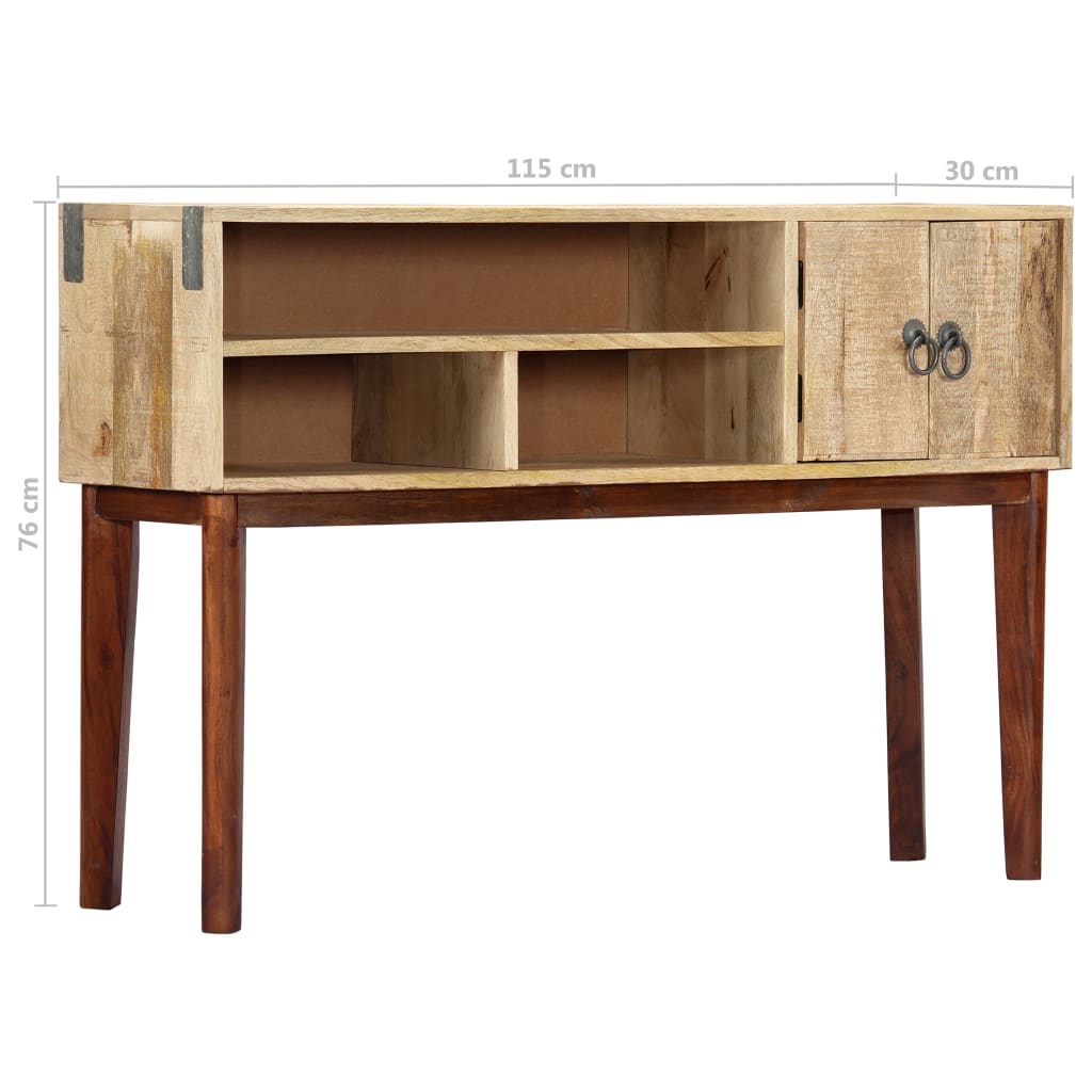 vidaXL Console Table 115x30x76 cm Solid Rough Mango Wood