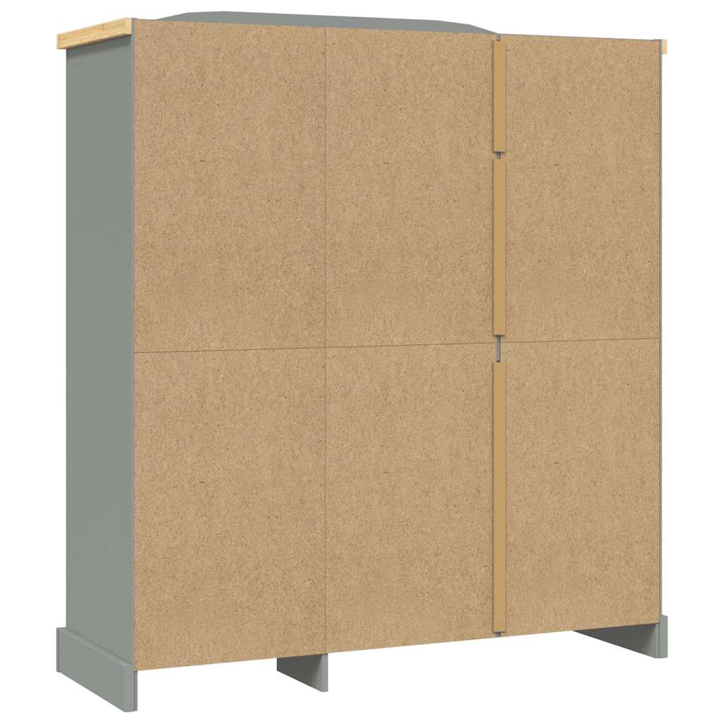 282621 vidaXL Wardrobe Mexican Pine Corona Range 3 Doors Grey 4