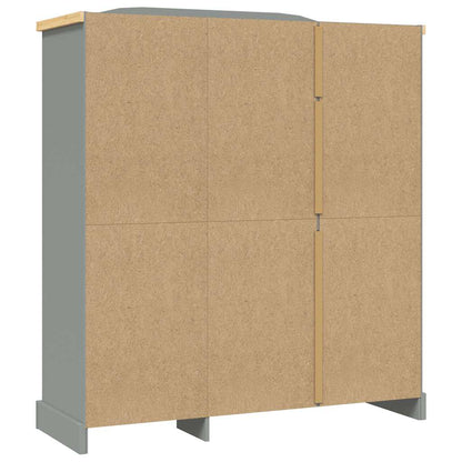 282621 vidaXL Wardrobe Mexican Pine Corona Range 3 Doors Grey 4