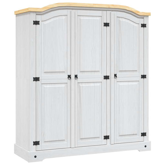 282622 vidaXL Wardrobe Mexican Pine Corona Range 3 Doors White 1