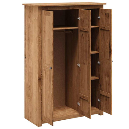 282661 vidaXL 3-Door Wardrobe 118x50x171,5 cm Pine Panama Range 3