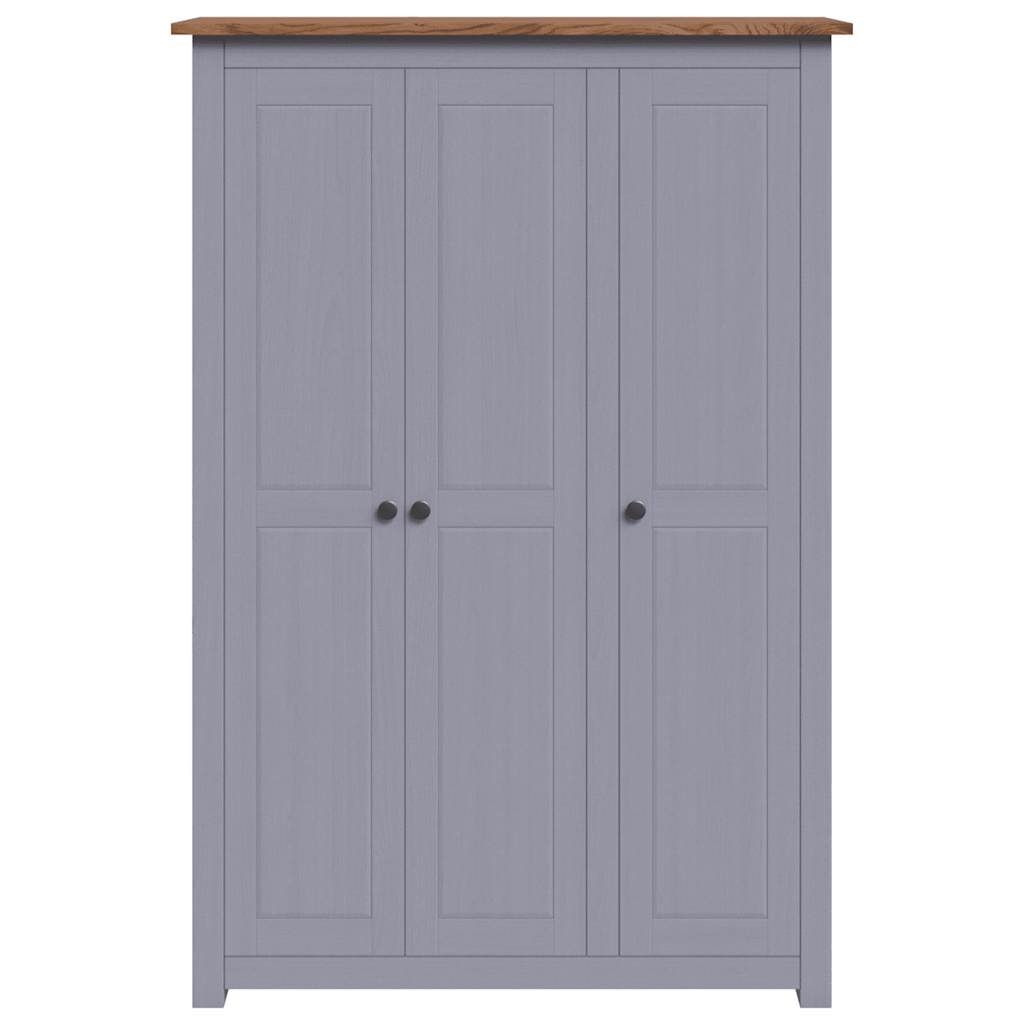 282662 vidaXL 3-Door Wardrobe Grey 118x50x171,5 cm Pine Panama Range 4