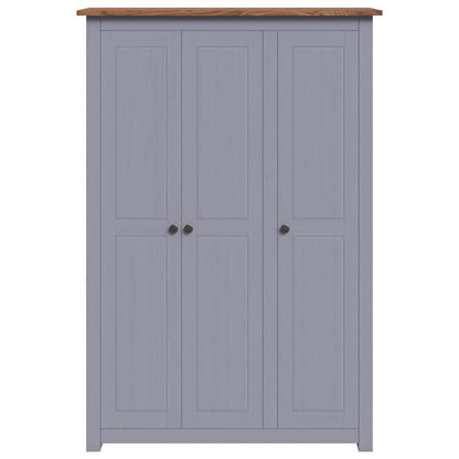 282662 vidaXL 3-Door Wardrobe Grey 118x50x171,5 cm Pine Panama Range 4