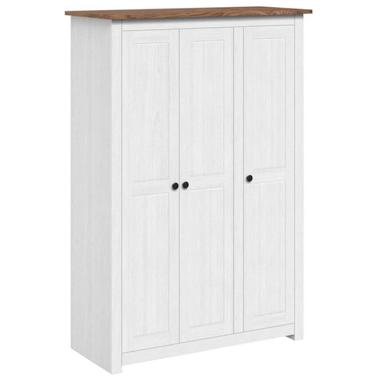282663 vidaXL 3-Door Wardrobe White 118x50x171,5 cm Pine Panama Range 2
